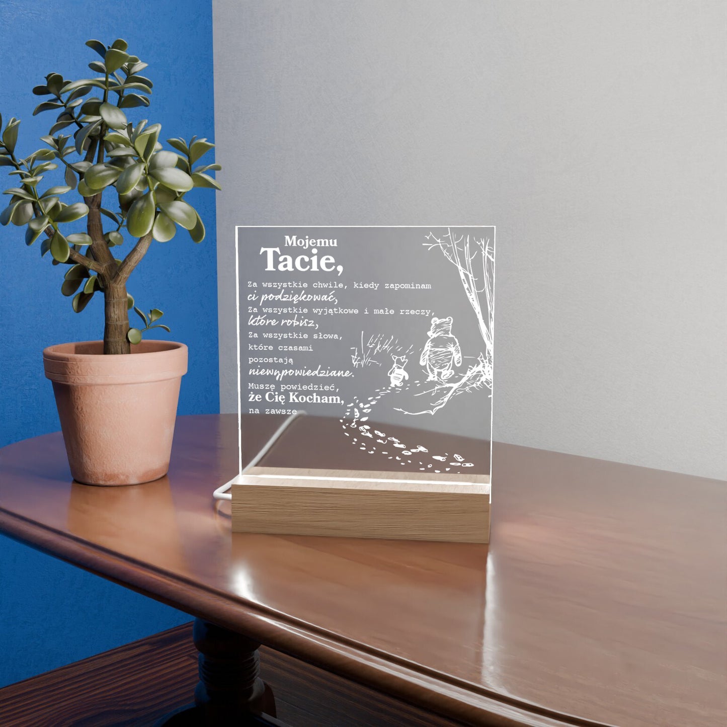 Dla Taty - Ramka LED z grawerem