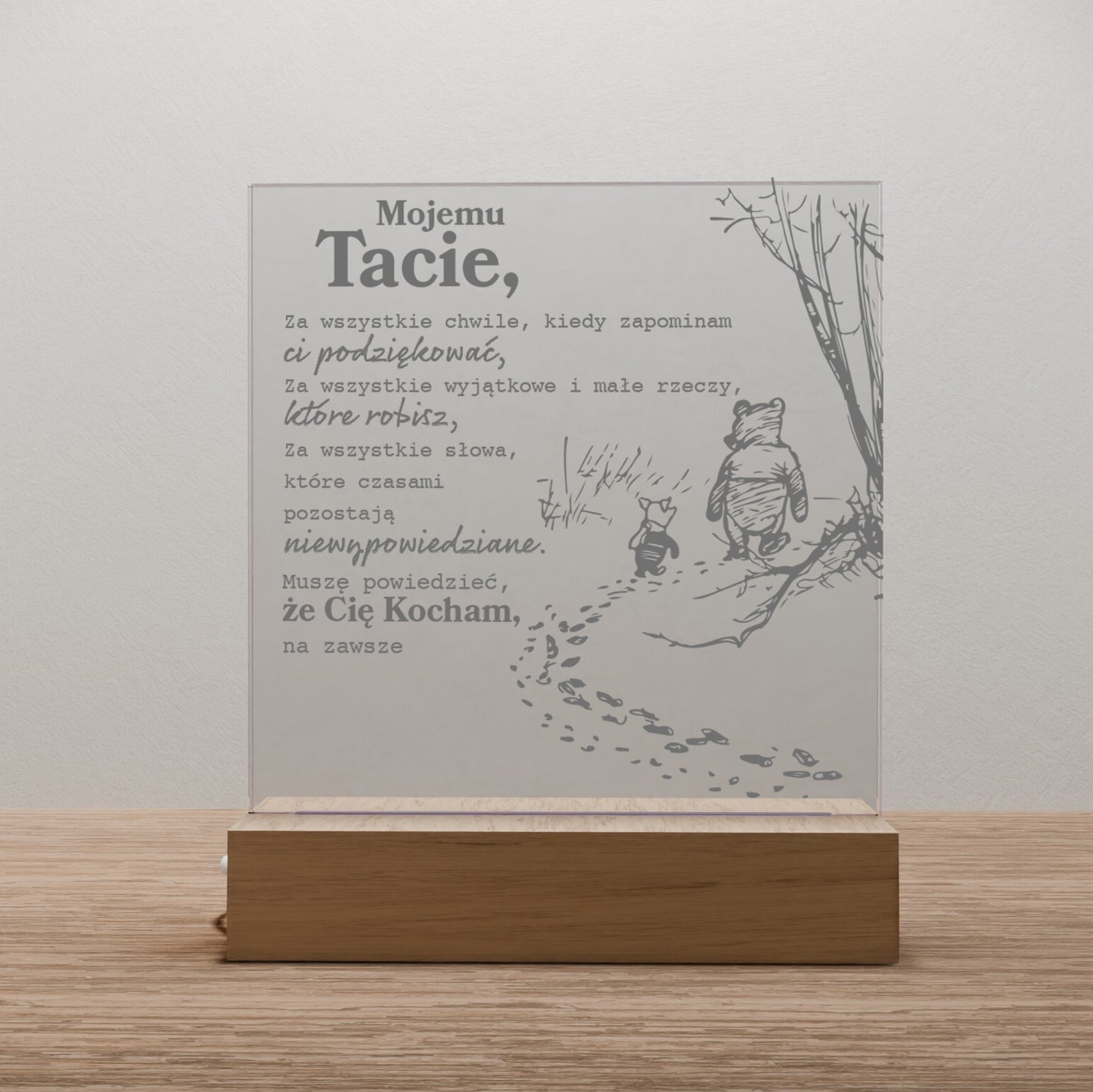 Dla Taty - Ramka LED z grawerem