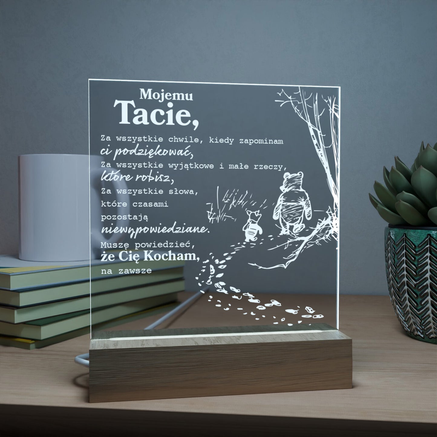 Dla Taty - Ramka LED z grawerem