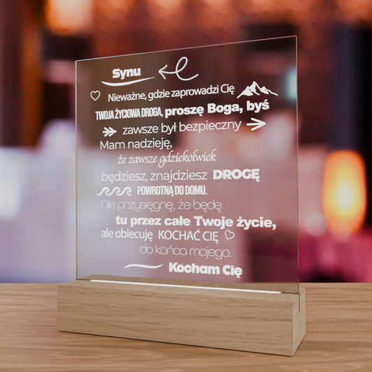 Dla Syna - Ramka LED z grawerem