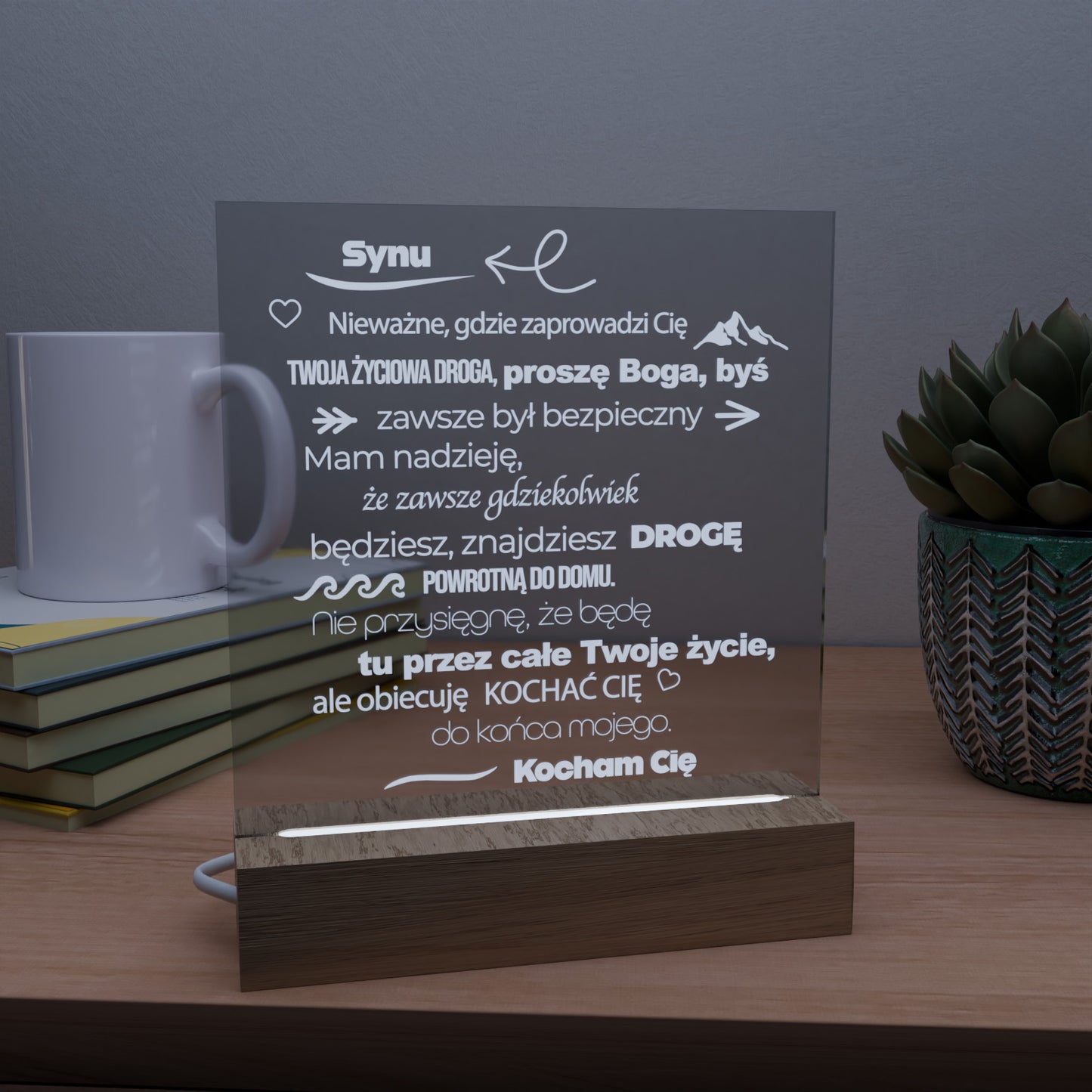 Dla Syna - Ramka LED z grawerem