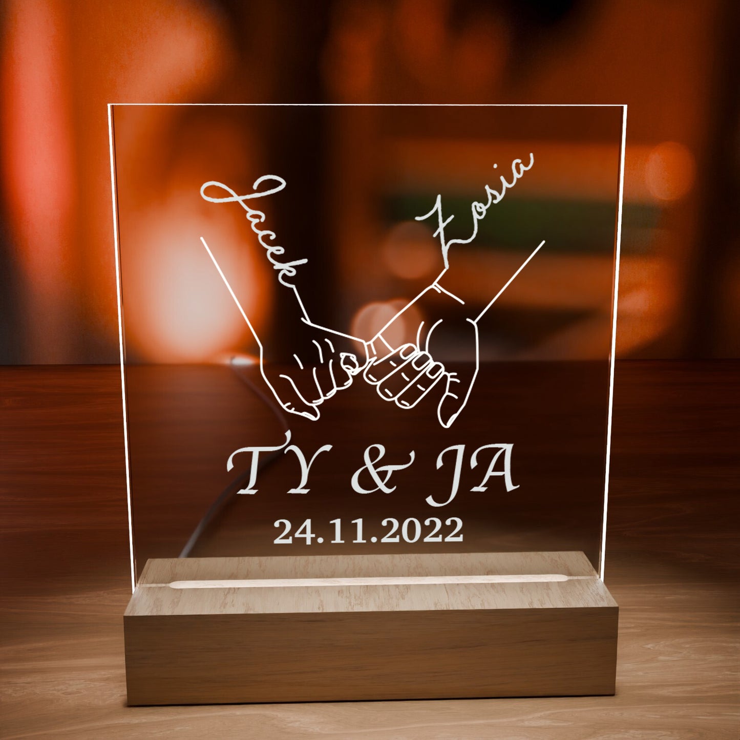 Dla Pary - Ramka LED z grawerem