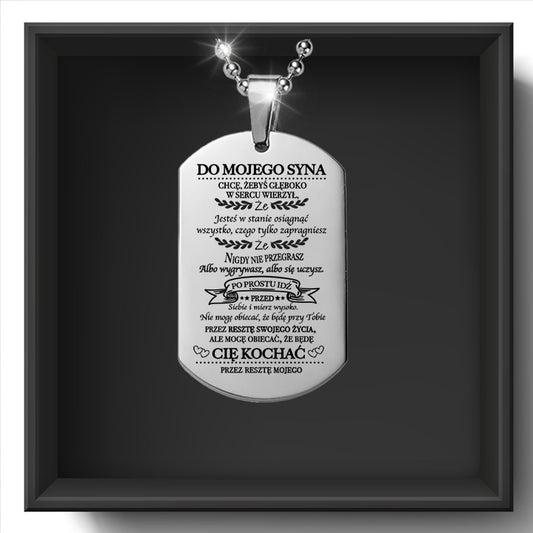Dla Syna - Nieśmiertelnik z grawerem