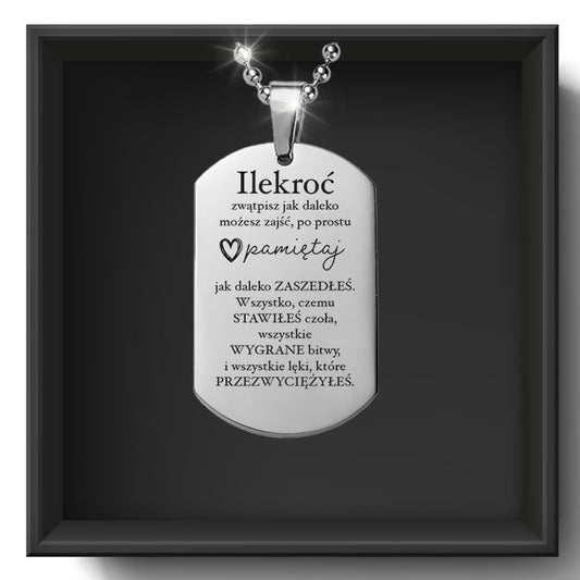 Dla Wyjątkowej osoby - Nieśmiertelnik z grawerem