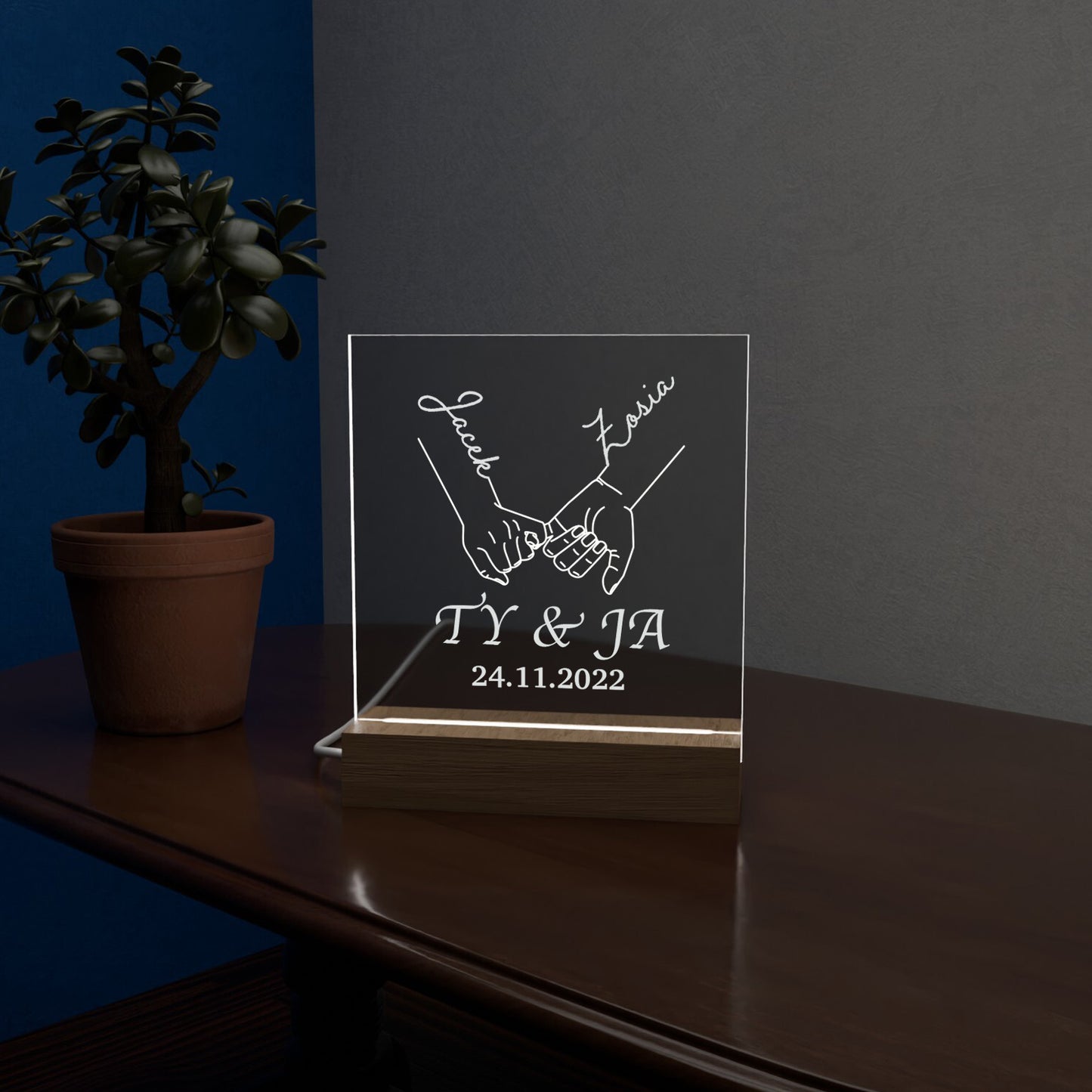 Dla Pary - Ramka LED z grawerem