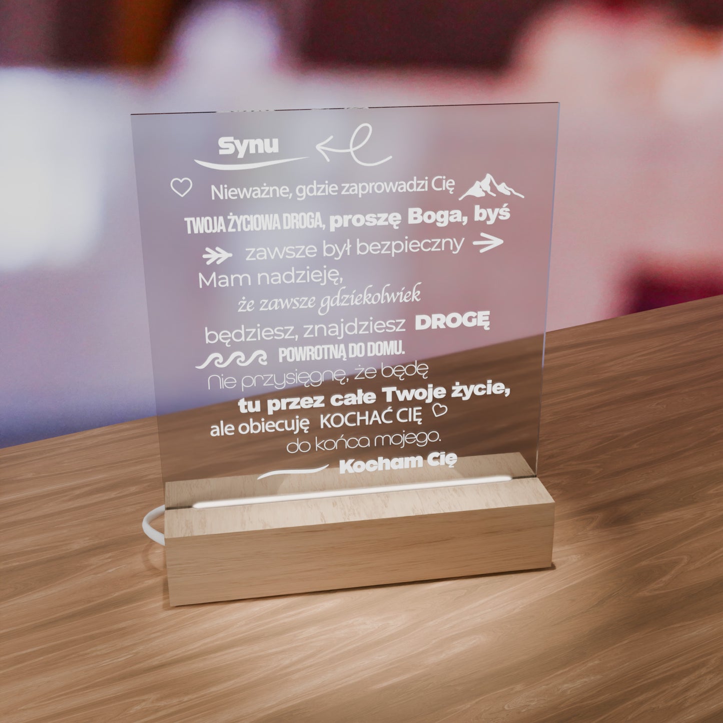 Dla Syna - Ramka LED z grawerem