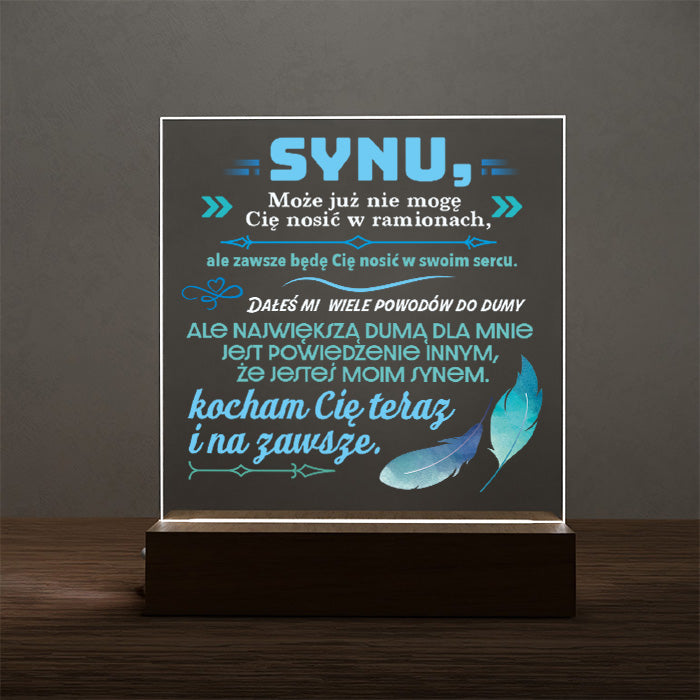 Dla Syna - Ramka LED z grawerem