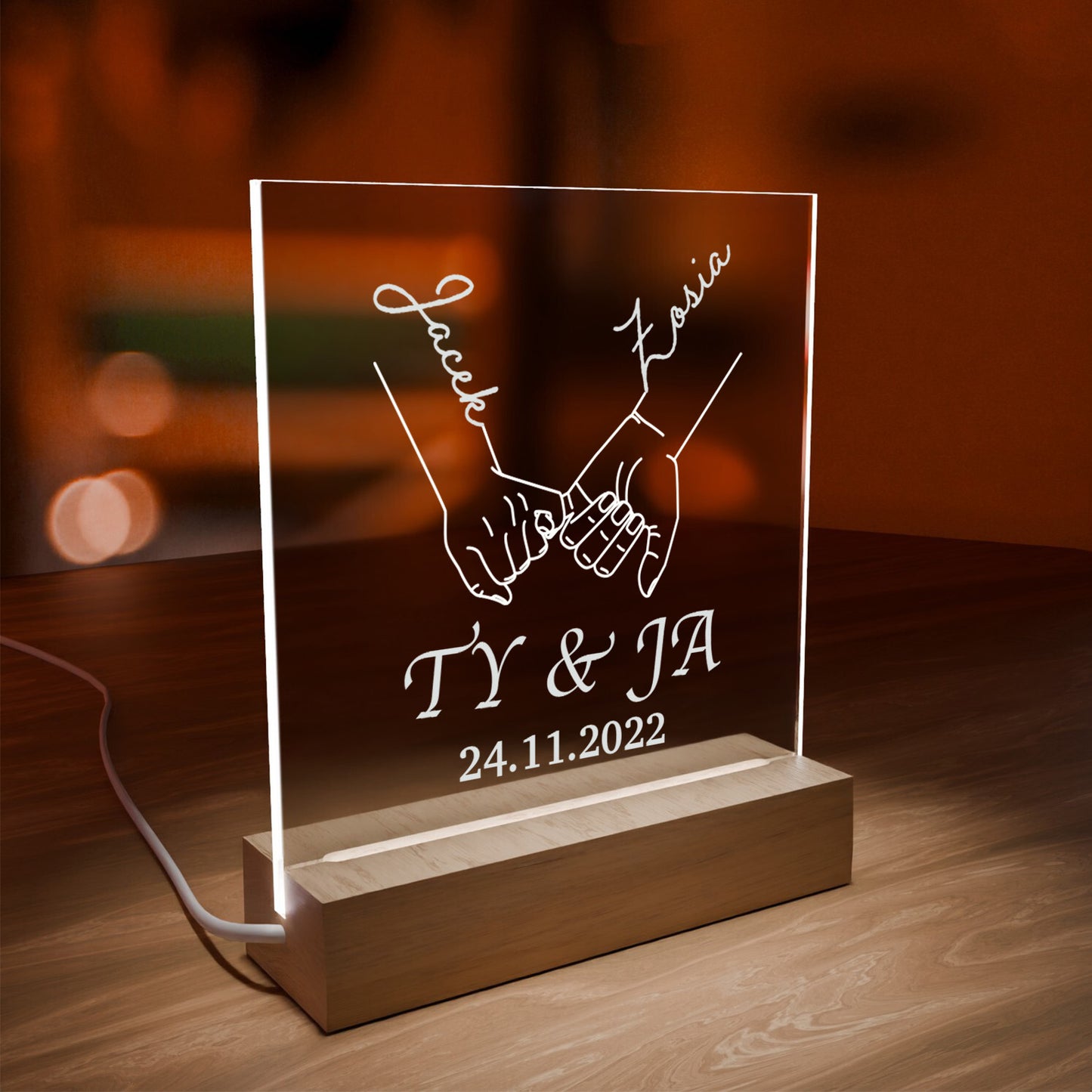 Dla Pary - Ramka LED z grawerem