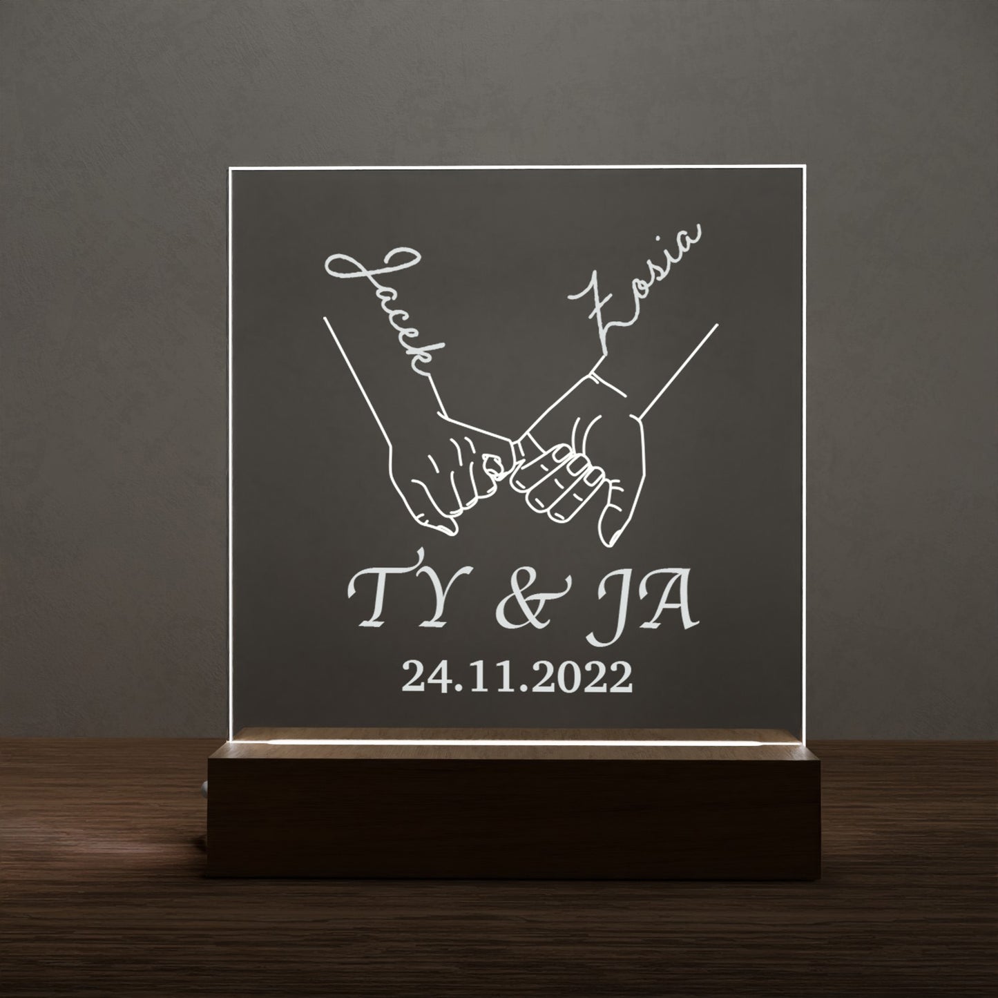 Dla Pary - Ramka LED z grawerem