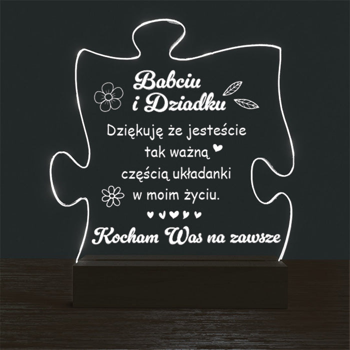 Dla Dziadków - Ramka LED z grawerem