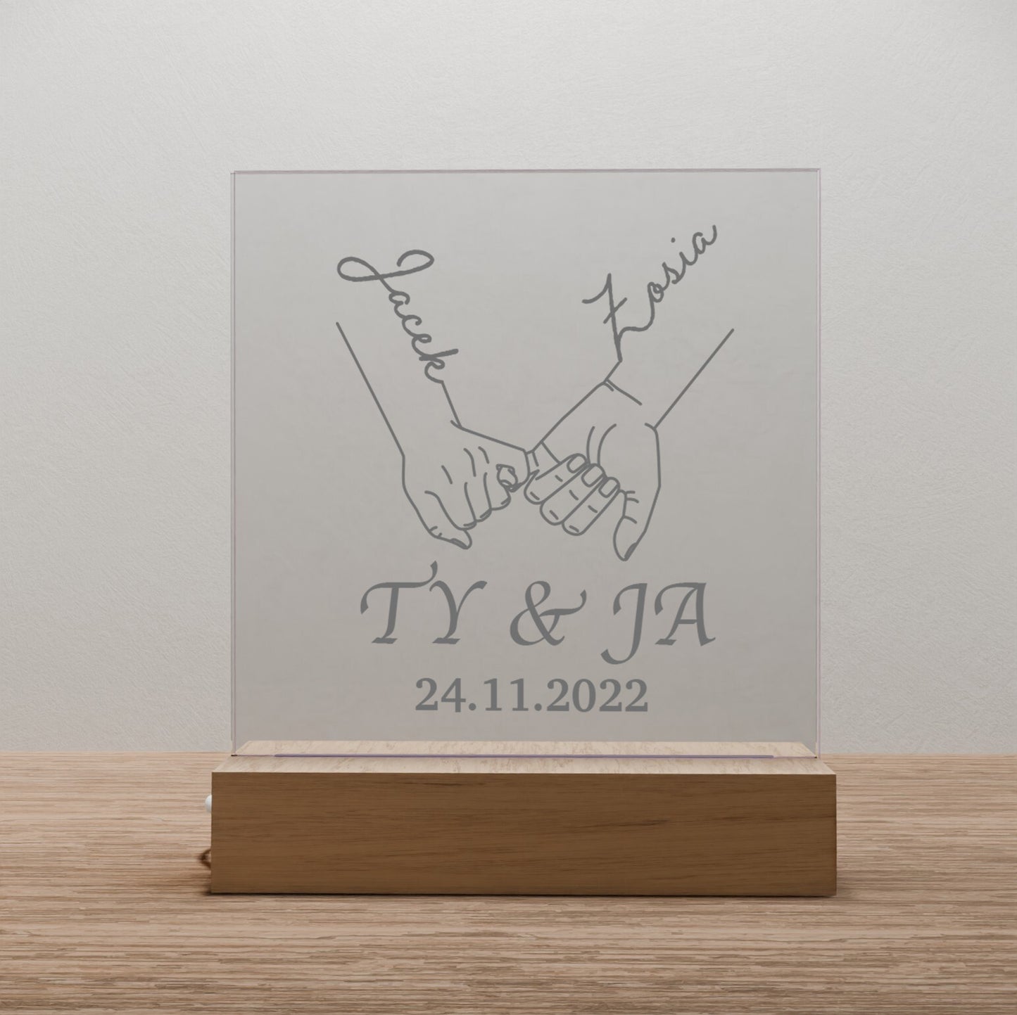 Dla Pary - Ramka LED z grawerem