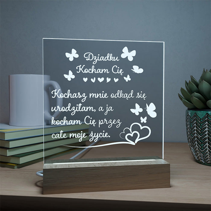 Dla Dziadków - Ramka LED z grawerem