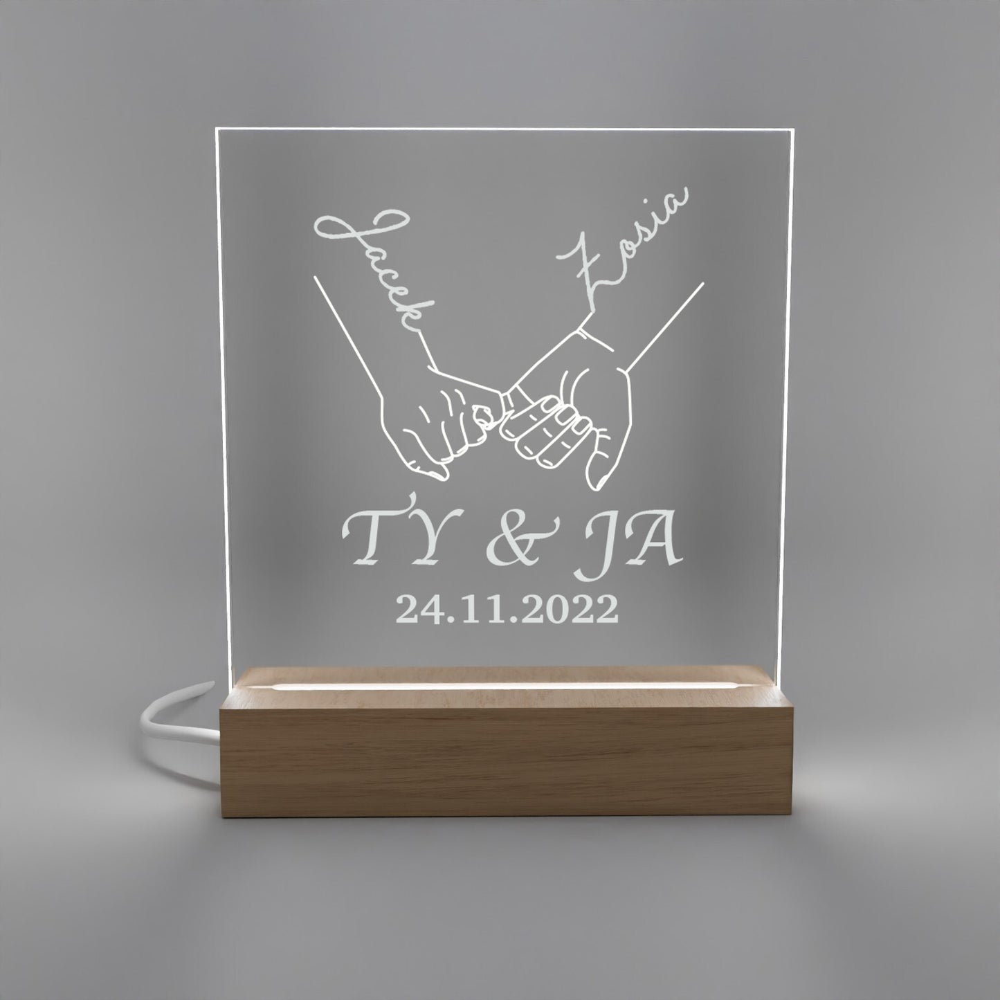 Dla Pary - Ramka LED z grawerem