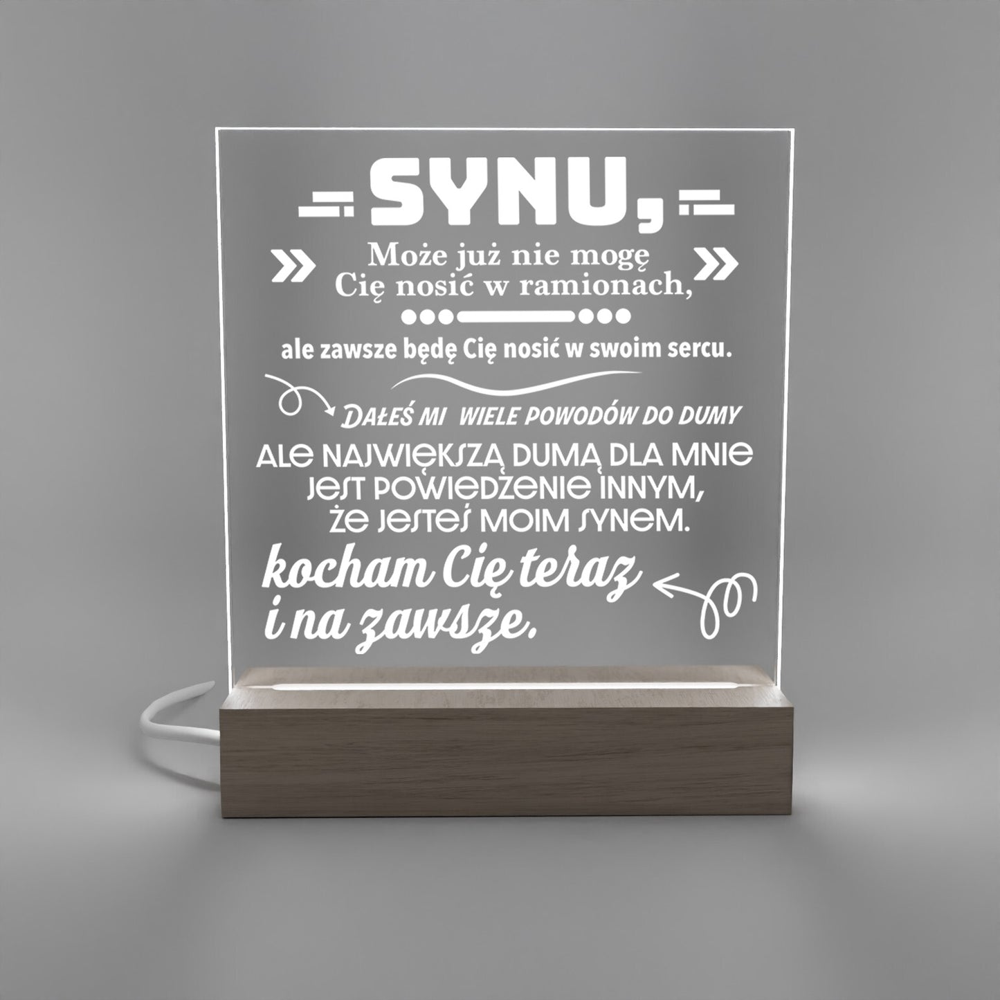 Dla Syna - Ramka LED z grawerem