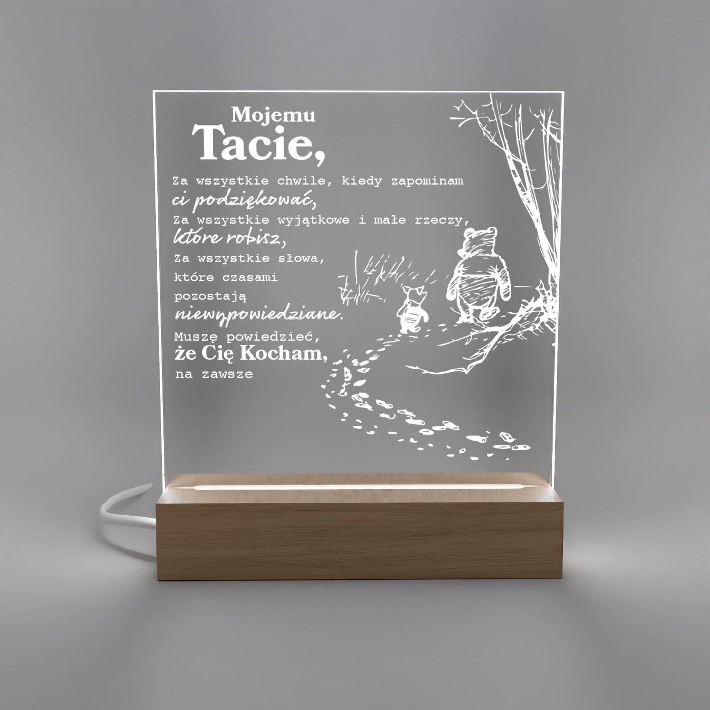 Dla Taty - Ramka LED z grawerem