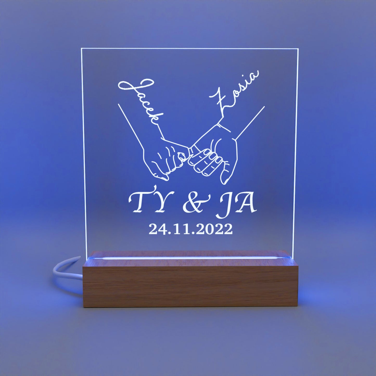 Dla Pary - Ramka LED z grawerem