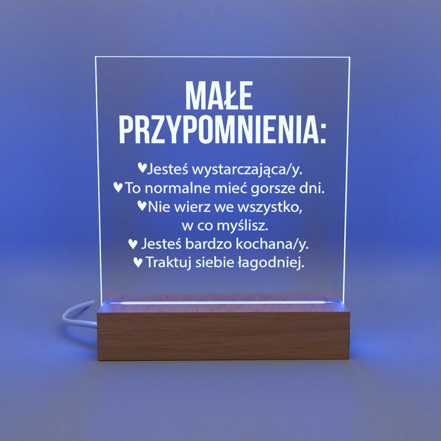 Przypomnienie - Ramka LED z grawerem