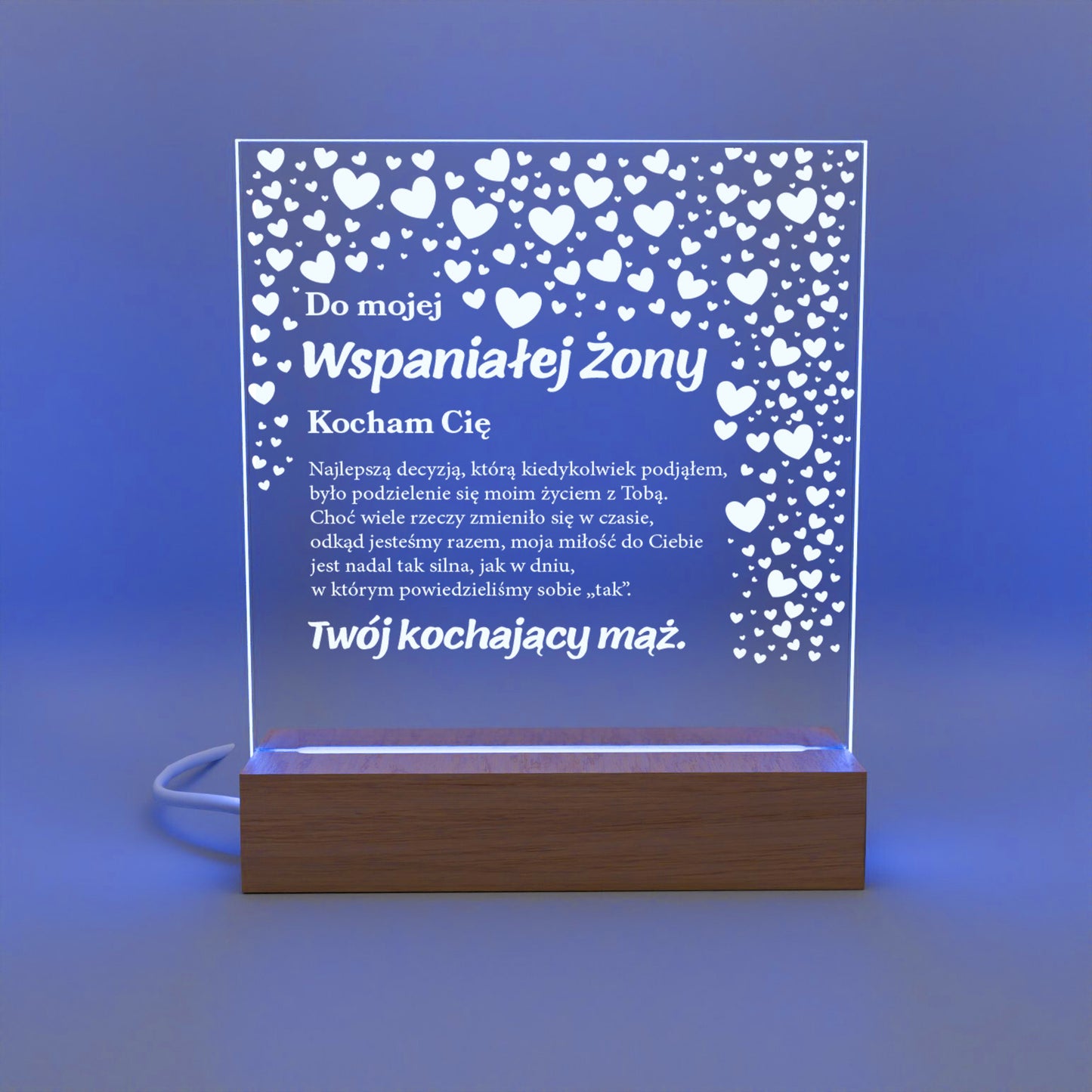 Dla Żony - Ramka LED z grawerem