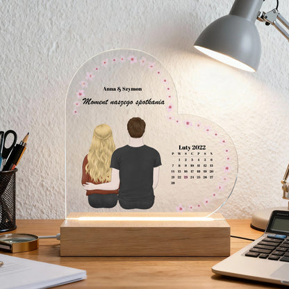 Dla ukochanej osoby - Ramka serce LED: