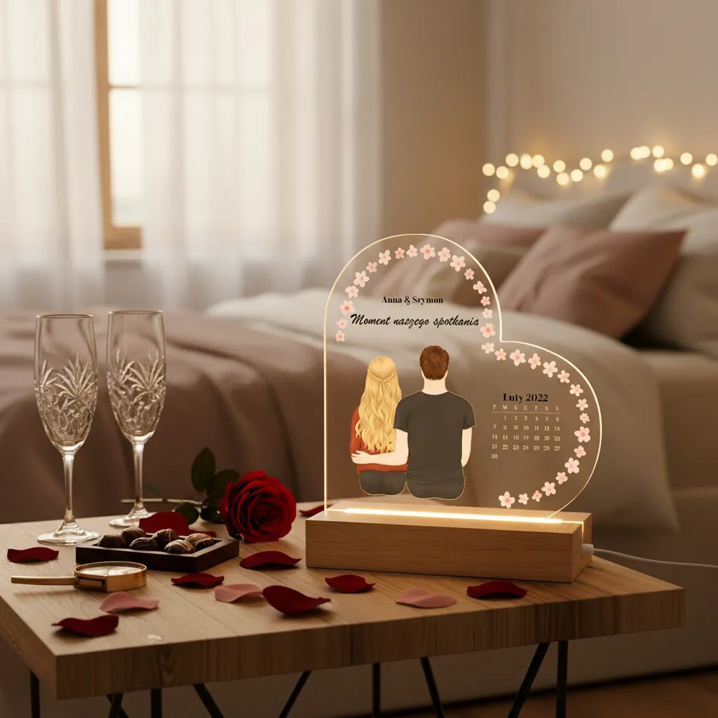 Dla ukochanej osoby - Ramka serce LED: