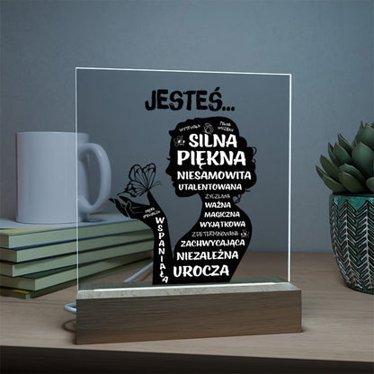 Dla Wyjątkowe Kobiety - Ramka LED z nadrukiem