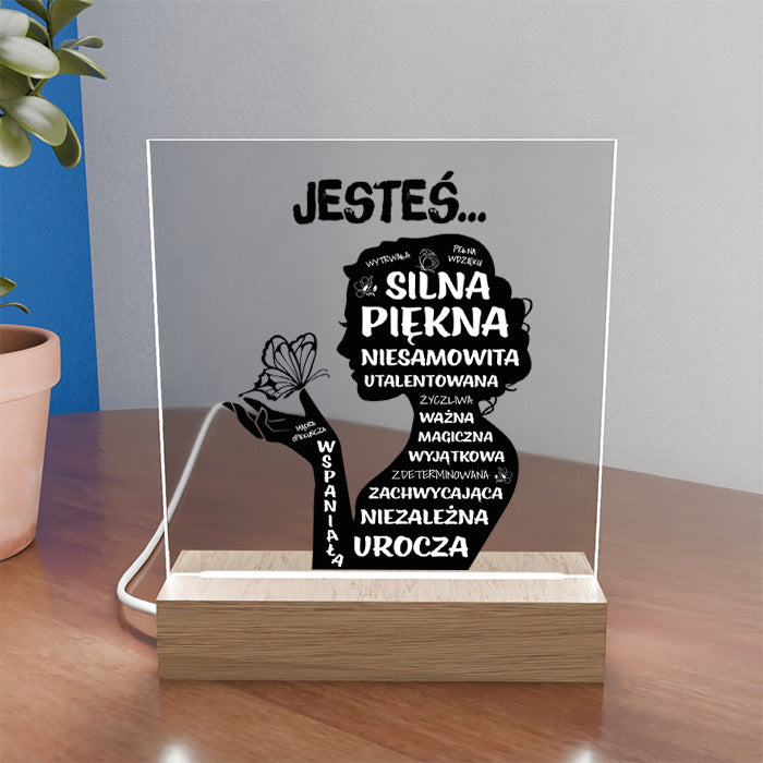 Dla Wyjątkowe Kobiety - Ramka LED z nadrukiem