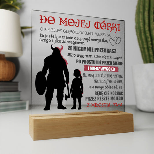 Dla Córki - Ramka serce LED z grawerem