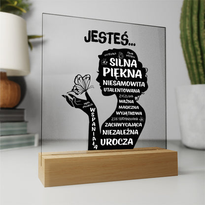 Dla Wyjątkowe Kobiety - Ramka LED z nadrukiem