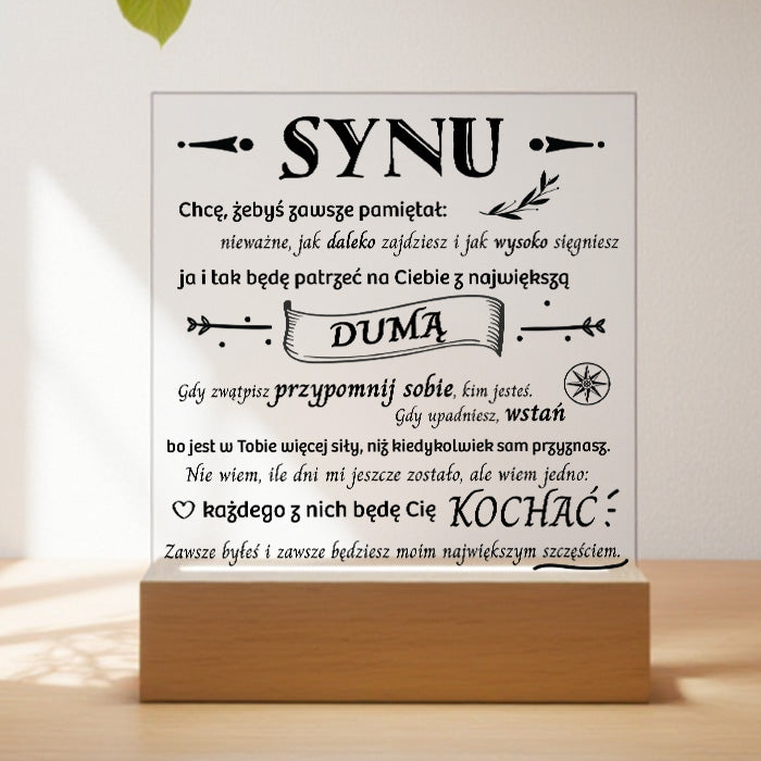 Dla Syna - Ramka LED z nadrukiem