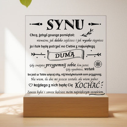Dla Syna - Ramka LED z nadrukiem