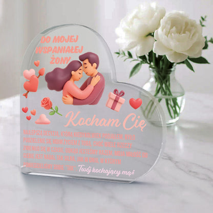 Dla Żony - Ramka serce z nadrukiem