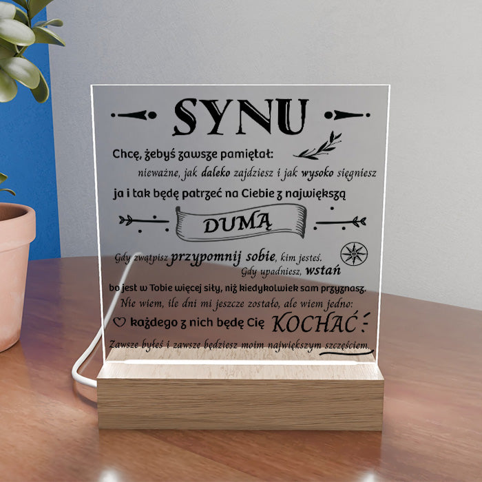 Dla Syna - Ramka LED z nadrukiem