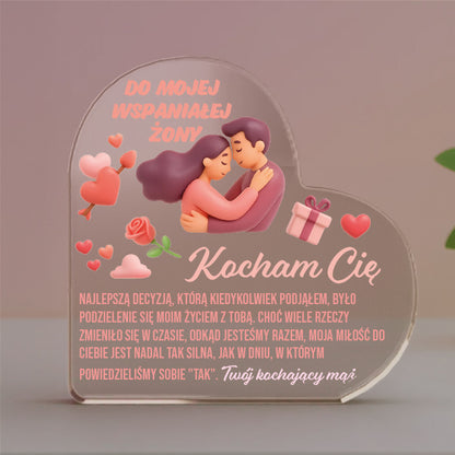 Dla Żony - Ramka serce z nadrukiem