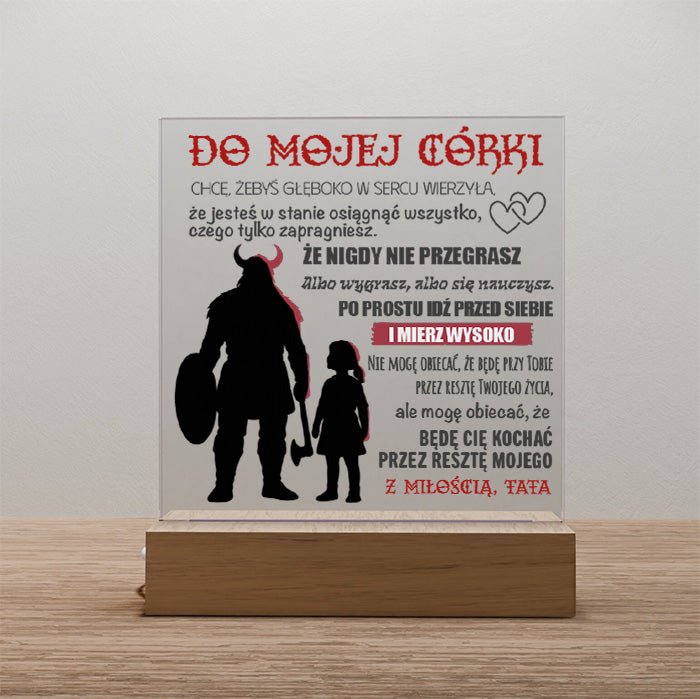 Dla Córki - Ramka serce LED z grawerem