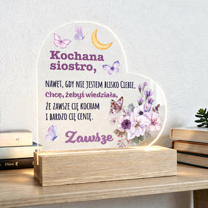 Dla Siostry - Ramka serce z grawerem