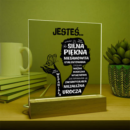 Dla Wyjątkowe Kobiety - Ramka LED z nadrukiem