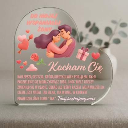 Dla Żony - Ramka serce z nadrukiem