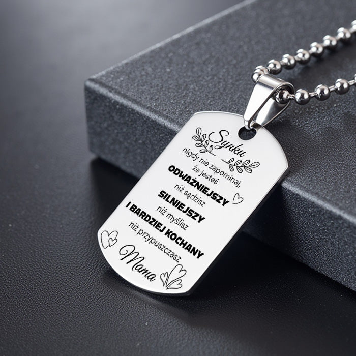 Dla Syna - Nieśmiertelnik z grawerem