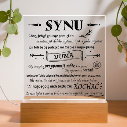Dla Syna - Ramka LED z nadrukiem