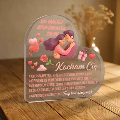 Dla Żony - Ramka serce z nadrukiem