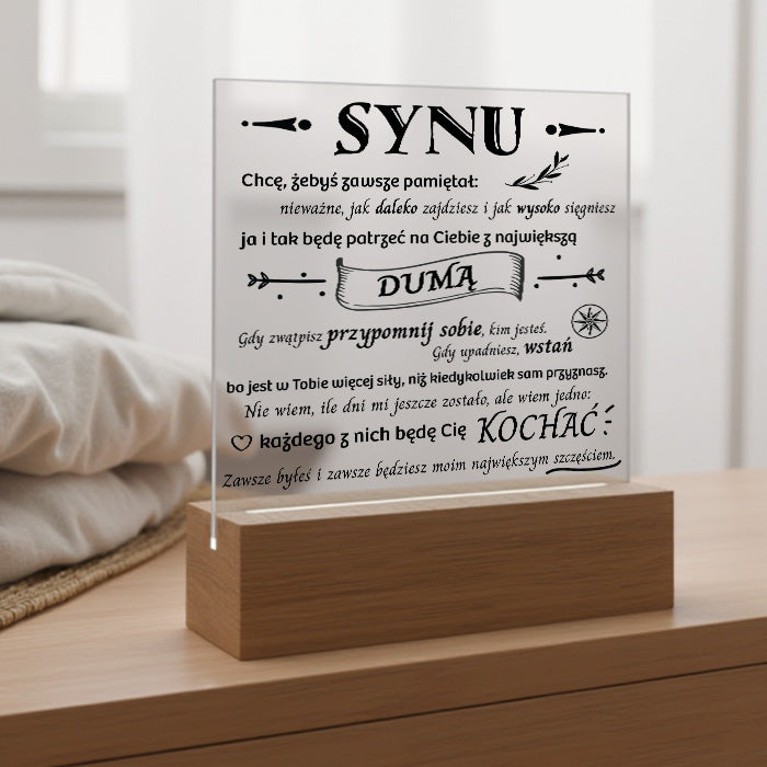 Dla Syna - Ramka LED z nadrukiem
