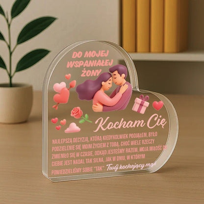 Dla Żony - Ramka serce z nadrukiem