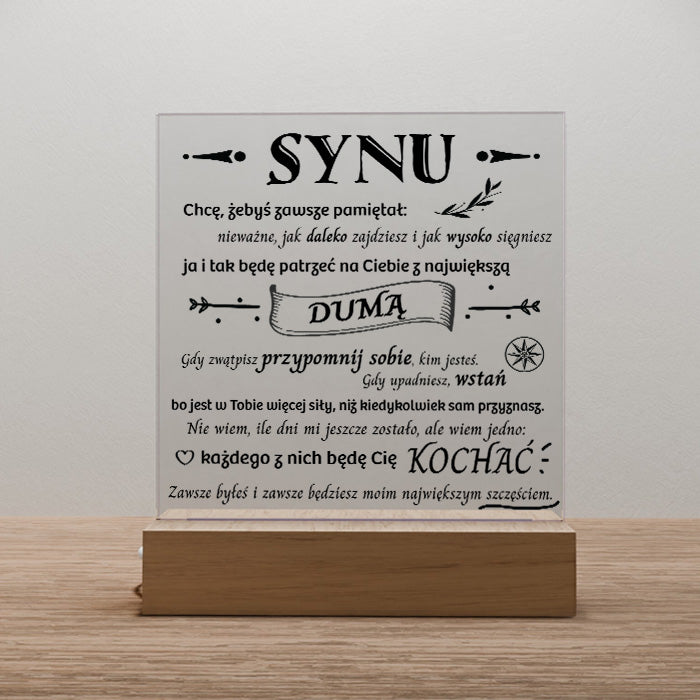 Dla Syna - Ramka LED z nadrukiem