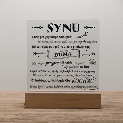 Dla Syna - Ramka LED z nadrukiem