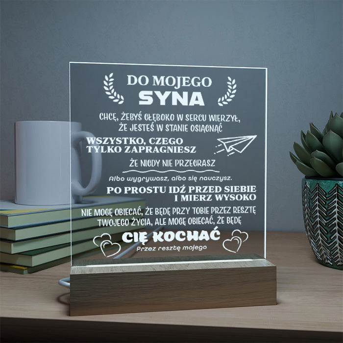 Dla Syna - Ramka LED z grawerem