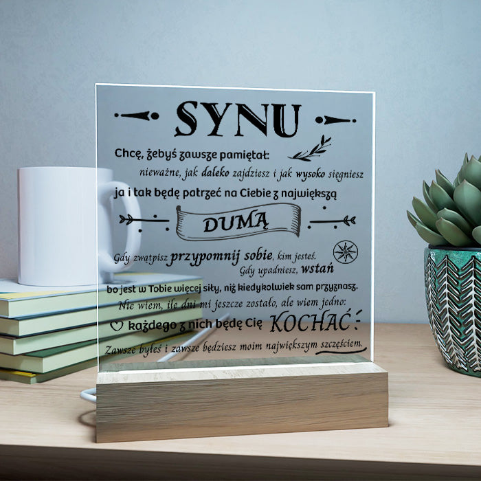 Dla Syna - Ramka LED z nadrukiem