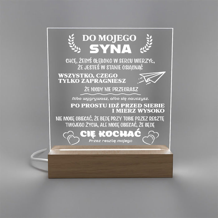 Dla Syna - Ramka LED z grawerem