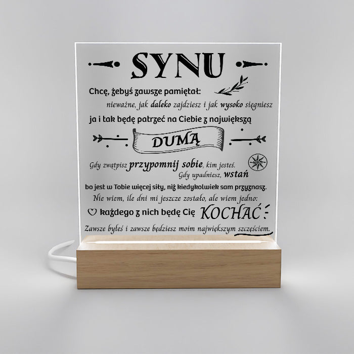 Dla Syna - Ramka LED z nadrukiem