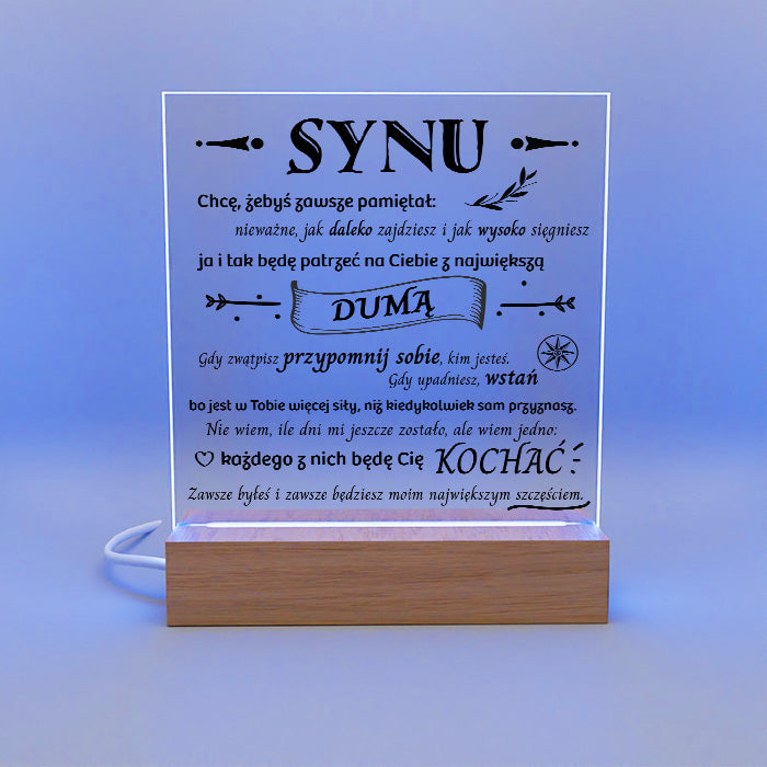 Dla Syna - Ramka LED z nadrukiem