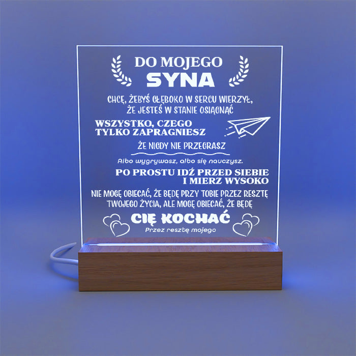 Dla Syna - Ramka LED z grawerem
